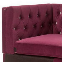 Chaise with Velvet Upholstery and Metal Legs, Red - BM250600