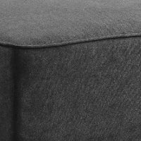 Ottoman with Piped Stitching and Plastic Feet, Gray - BM250606