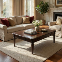 Coffee Table with Traditional Style and Turned Legs, Espresso Brown - BM250646