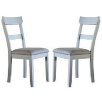 Side Chair with Fabric Seat and Open Back, Set of 2, Beige - BM250684