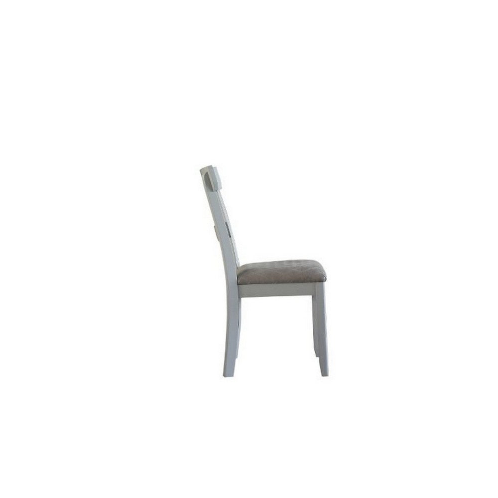 Side Chair with Fabric Seat and Open Back, Set of 2, Beige - BM250684