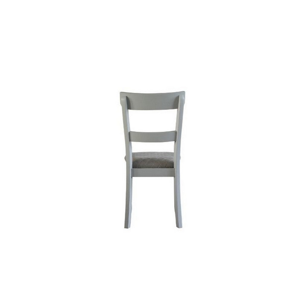 Side Chair with Fabric Seat and Open Back, Set of 2, Beige - BM250684