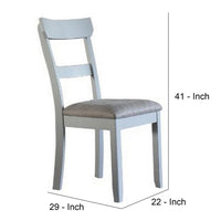 Side Chair with Fabric Seat and Open Back, Set of 2, Beige - BM250684