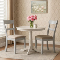 Side Chair with Fabric Seat and Open Back, Set of 2, Beige - BM250684