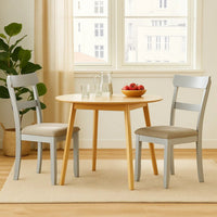 Side Chair with Fabric Seat and Open Back, Set of 2, Beige - BM250684