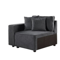 Modular Left Facing Chair with Loose Back Pillow, Gray - BM250701