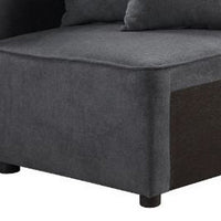 Modular Left Facing Chair with Loose Back Pillow, Gray - BM250701