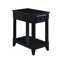 Accent Table with 1 Drawer and Bottom Shelf, Black - BM251127