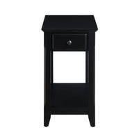 Accent Table with 1 Drawer and Bottom Shelf, Black - BM251127