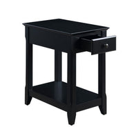 Accent Table with 1 Drawer and Bottom Shelf, Black - BM251127