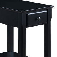 Accent Table with 1 Drawer and Bottom Shelf, Black - BM251127