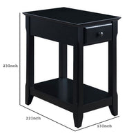 Accent Table with 1 Drawer and Bottom Shelf, Black - BM251127