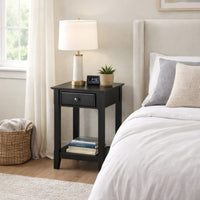 Accent Table with 1 Drawer and Bottom Shelf, Black - BM251127
