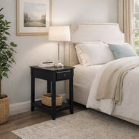 Accent Table with 1 Drawer and Bottom Shelf, Black - BM251127