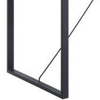 Dining Table with Rectangular Metal Inserted Top and Sled Base, Gray - BM251160