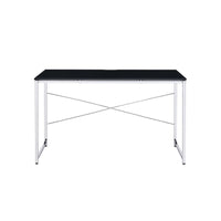 Writing Desk with X Shaped Crossbar Support, Black and White - BM251192