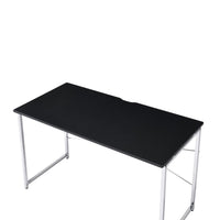 Writing Desk with X Shaped Crossbar Support, Black and White - BM251192