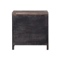 Nightstand with Rough Hewn Saw Texture and Panel Base, Rustic Gray - BM251267