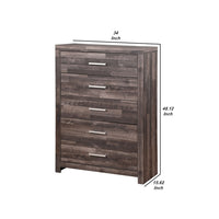 Chest with Rough Hewn Saw Texture and Panel Base, Rustic Gray - BM251269