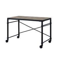 Writing Desk with Casters and Nail Accents, Black - BM251312