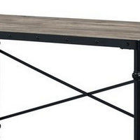 Writing Desk with Casters and Nail Accents, Black - BM251312
