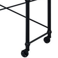 Writing Desk with Casters and Nail Accents, Black - BM251312