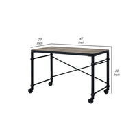 Writing Desk with Casters and Nail Accents, Black - BM251312