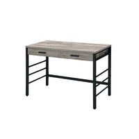 Built-in USB Port Writing Desk, Light Weathered Oak and Black - BM251343