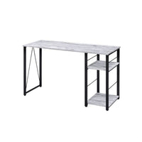 Writing Desk with Rustic Wood Finish, Antique White and Black - BM251354