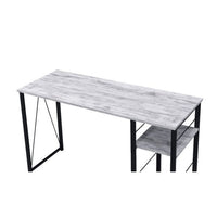 Writing Desk with Rustic Wood Finish, Antique White and Black - BM251354