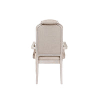 Arm Chair with Padded Seat and Button Tufts, Set of 2, Beige - BM252295