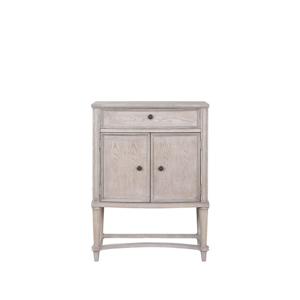 Wine Cabinet with 2 Doors and Lift Top Storage, Antique White - BM252298