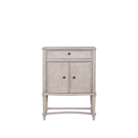 Wine Cabinet with 2 Doors and Lift Top Storage, Antique White - BM252298