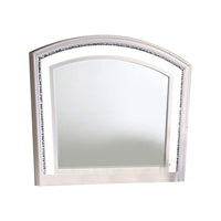 Wall Mirror with LED light and Crystal Accents, White - BM252383