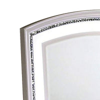 Wall Mirror with LED light and Crystal Accents, White - BM252383