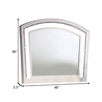 Wall Mirror with LED light and Crystal Accents, White - BM252383