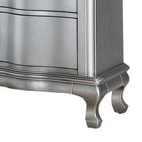 Nightstand with USB and 2 Drawers, Silver - BM252396