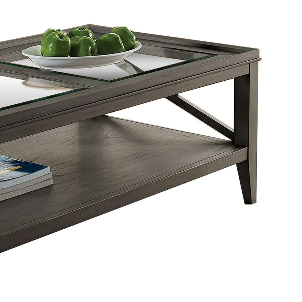 Coffee Table With Tapered Legs, Gray - BM252425