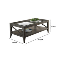 Coffee Table With Tapered Legs, Gray - BM252425