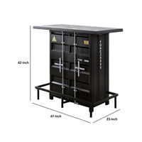 Bar Table With LED Lights, Black - BM252475