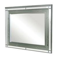 Mirror with LED and Mirrored Trim Accent, Silver - BM252477