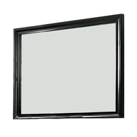 Mirror with Wooden Frame and Molded Detail, Black - BM252510