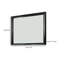 Mirror with Wooden Frame and Molded Detail, Black - BM252510