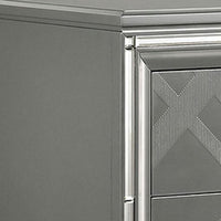 Nightstand with Embossed Pattern and Acrylic Legs, Gray - BM252511