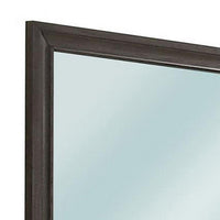 Mirror with Wooden Frame and Molded Detail, Dark Gray - BM252512