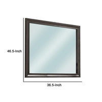 Mirror with Wooden Frame and Molded Detail, Dark Gray - BM252512