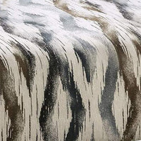 Ottoman with Microfiber Fabric and Ikat Pattern, Multicolor - BM252933