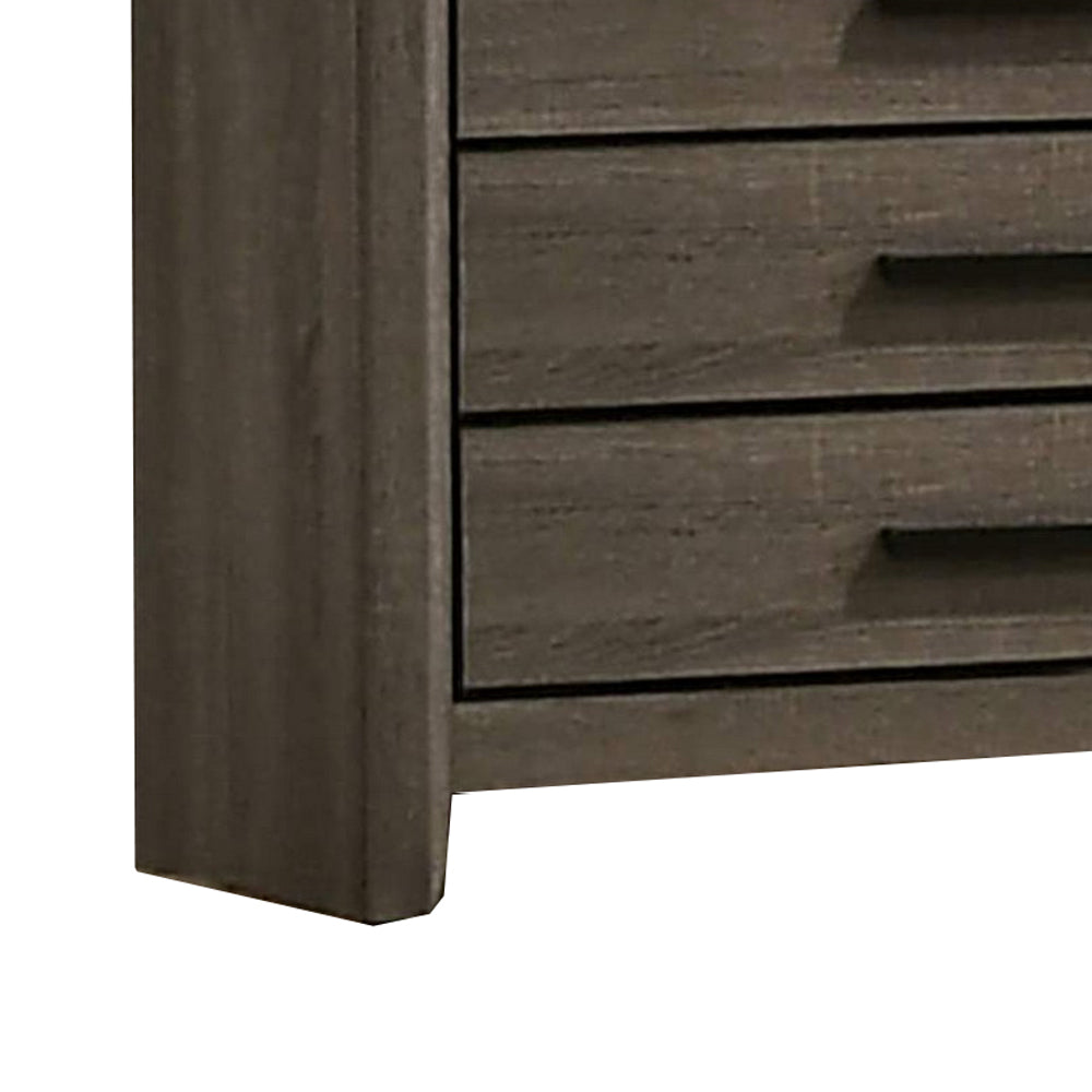 Chest with Black Rectangular Pulls, Gray - BM253014