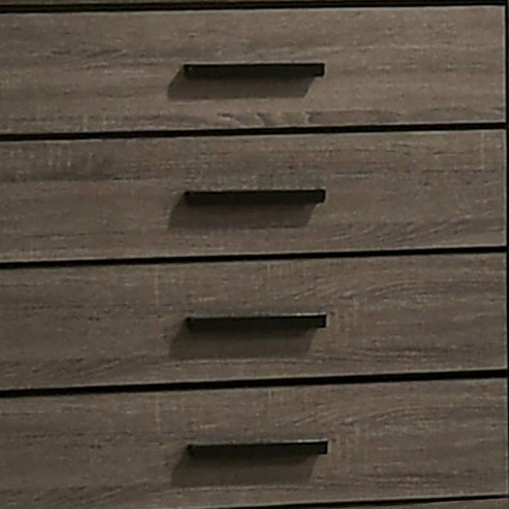 Chest with Black Rectangular Pulls, Gray - BM253014