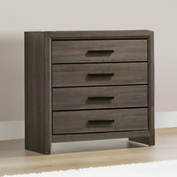 Chest with Black Rectangular Pulls, Gray - BM253014